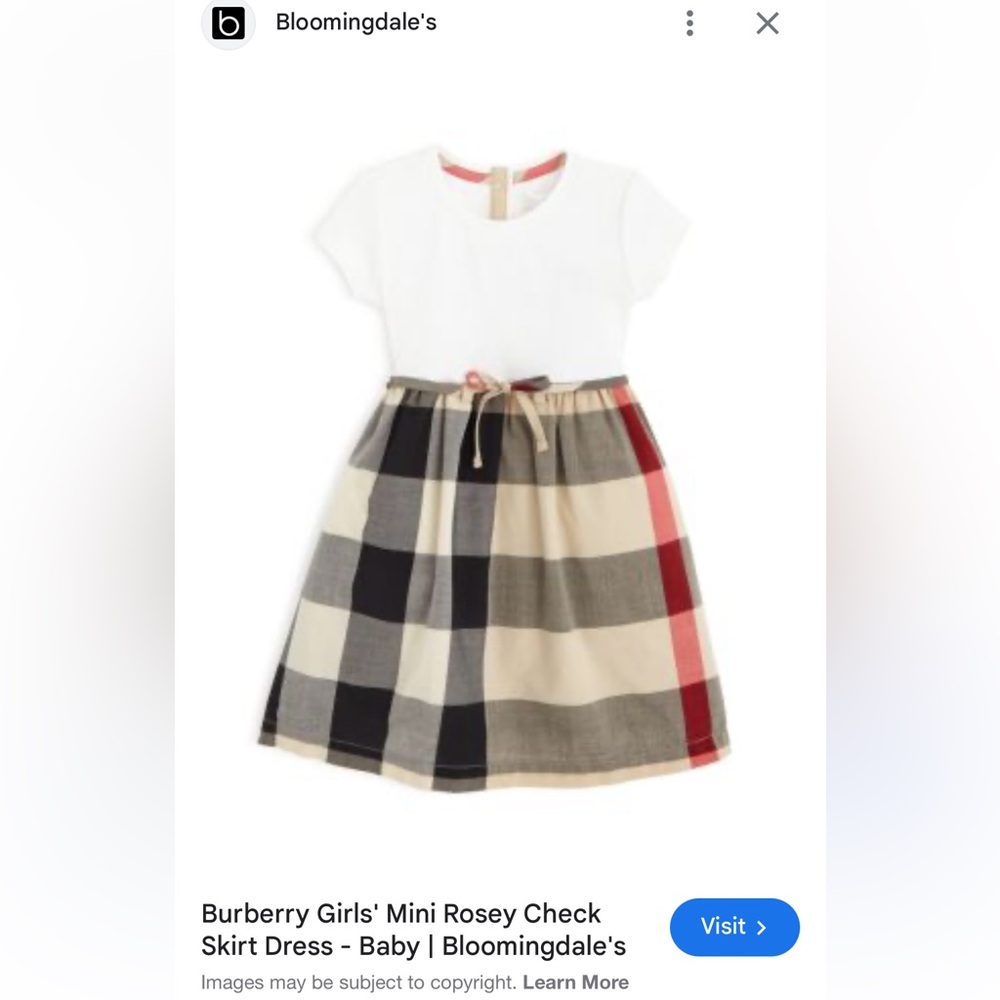 Burberry Rosey check dress 2T